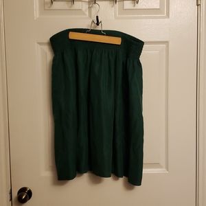 Emerald green Silk skirt with pockets